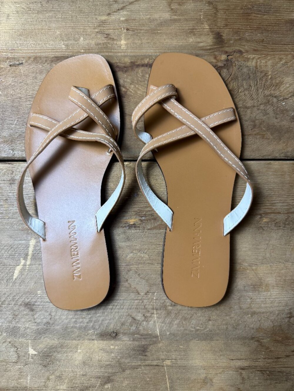 Zimmermann | Size 41 (U.S. 10) | Leather Sandals in Sand